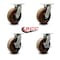 Service Caster 8 Inch Heavy Duty High Temp Phenolic Swivel Caster Set with 2 Brakes, 4PK SCC-KP92S830-PHRHT-2-SLB-2 - alternate 1